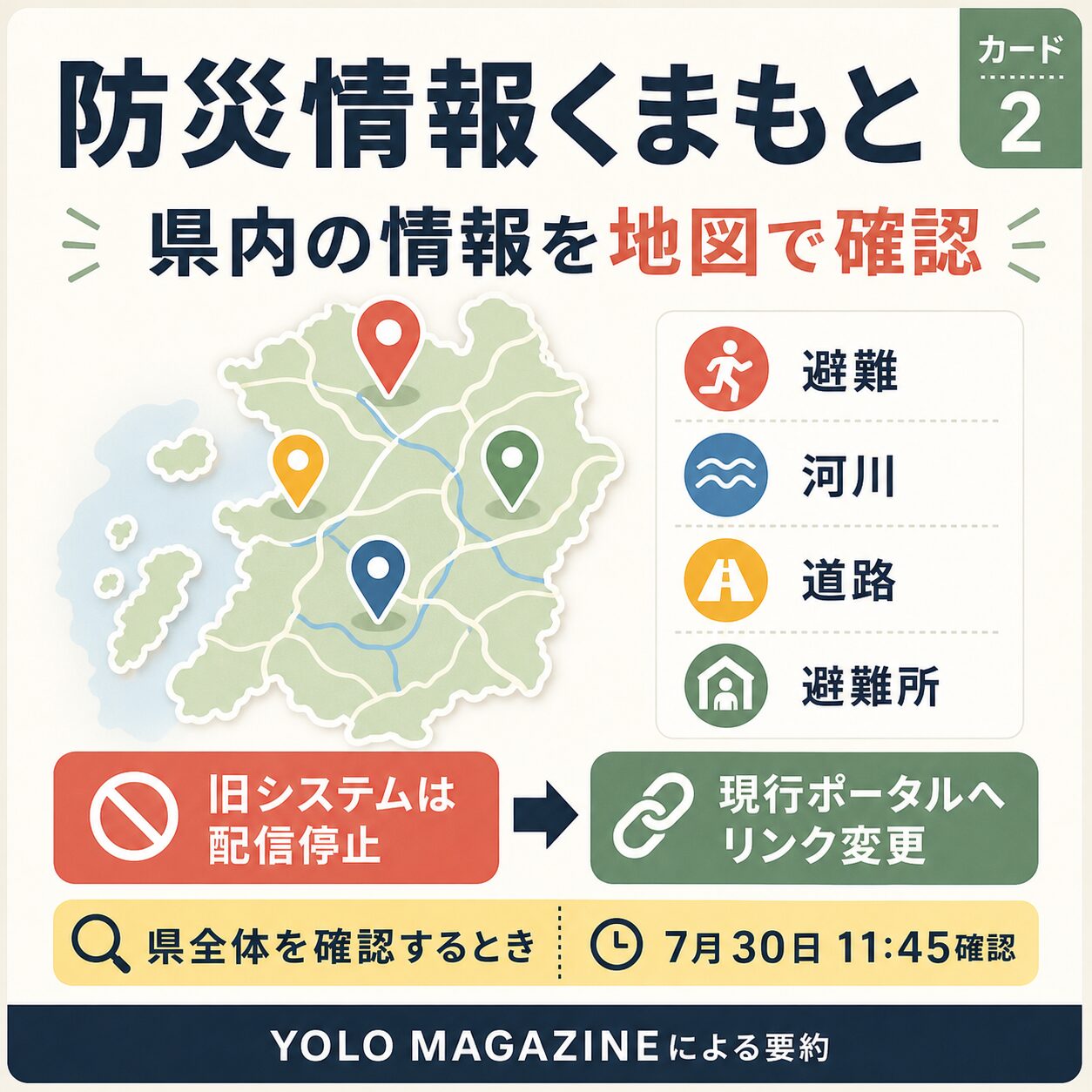 防災情報くまもと 現在の掲載内容